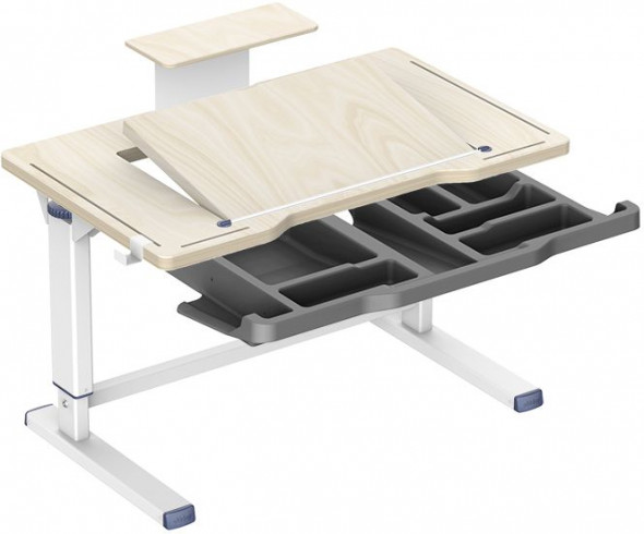 Biurko regulowane CROIS 85x52 białe/szare