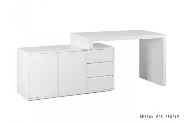 Biurko TIVANO biały połysk