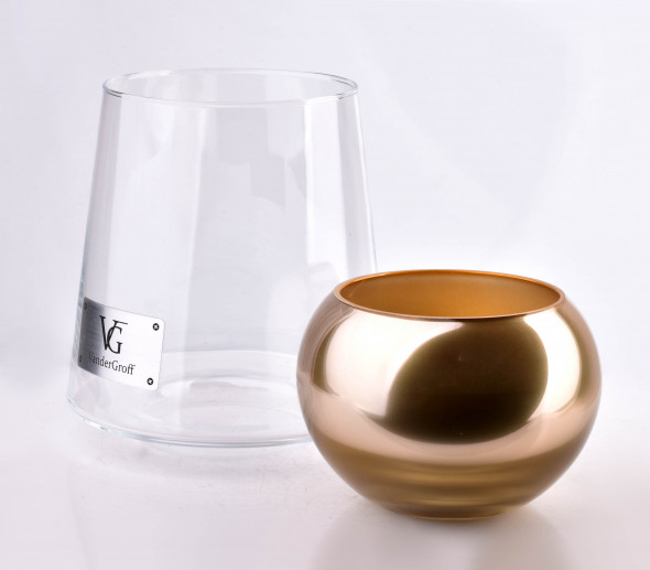 CRISTIE Świeca z kloszem 26x16cm złota