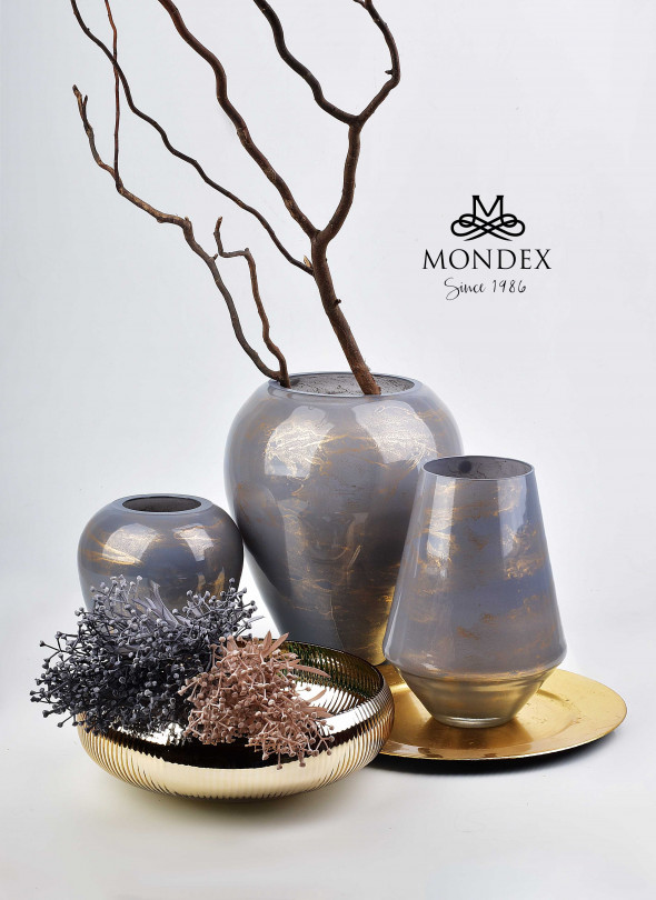 CRISTIE WAZON L Szary marmur h21cm