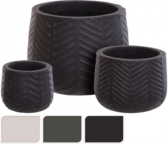 Donica ceramiczna Ø 31x27cm czarna