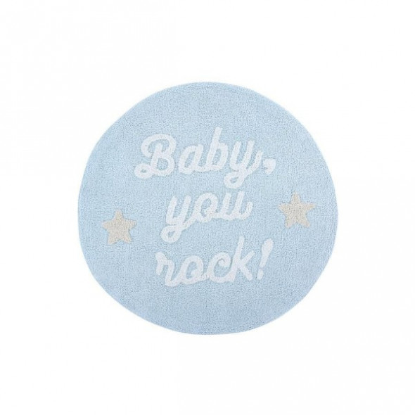 Dywan dziecięcy BABY, YOU ROCK! 120x120 niebieski