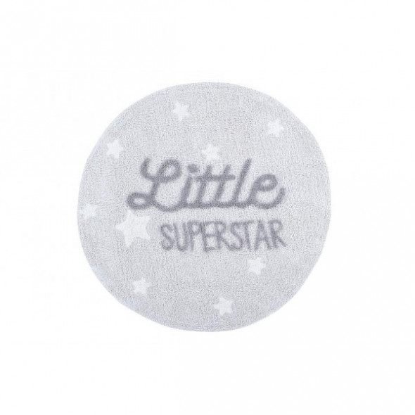 Dywan dziecięcy LITTLE SUPERSTAR 120x120 szary