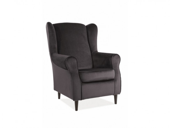 Fotel BARON VELVET czarny