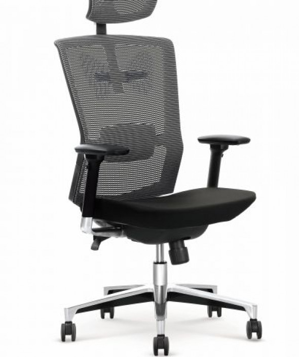 Fotel biurowy AMBASADOR czarny/szary