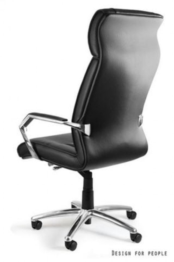 Fotel biurowy CELIO czarny/skóra naturalna