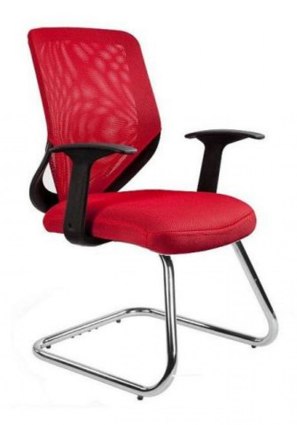 Fotel biurowy MOBI SKID czerwony