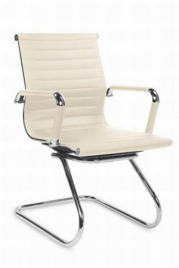 Fotel biurowy PRESTIGE SKID kremowy