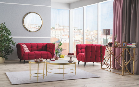 Fotel CASTELLO VELVET 1 bordowy