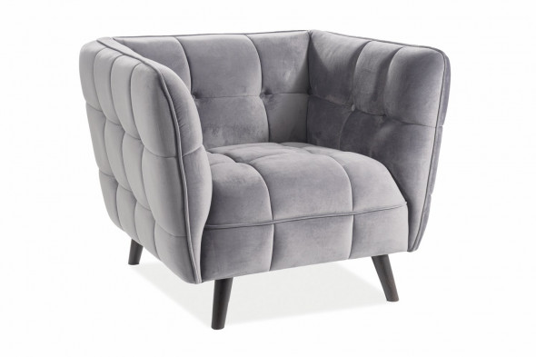 Fotel CASTELLO VELVET 1 szary