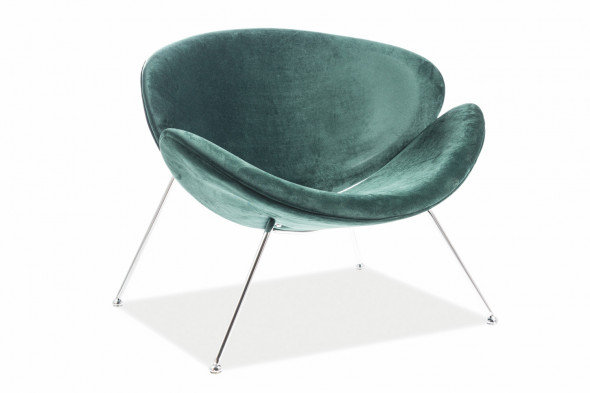 Fotel MAJOR VELVET zielony/chrom