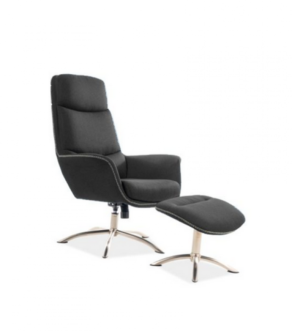 Fotel REGAN szary z podnóżkiem