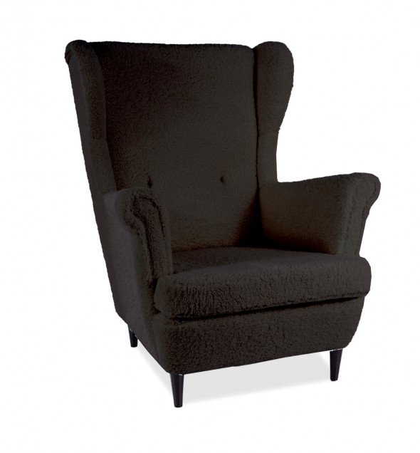 Fotel uszak LORD BARANEK czarny