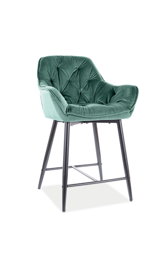 Hoker niski CHERRY H-2 VELVET zielony