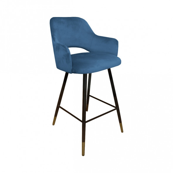 Hoker niski NAPO VELVET GOLD ciemno niebieski