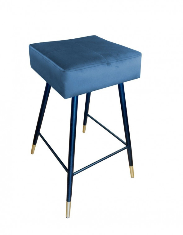 Hoker niski OLIMP VELVET GOLD ciemno niebieski