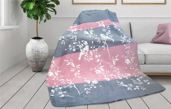 Koc Greno Glamour Coll. 150X200 ZARA szary/różowy