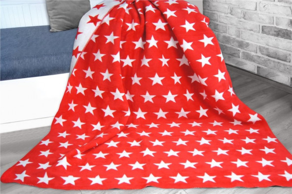 Koc Stars 150x200 Glamour czerwony