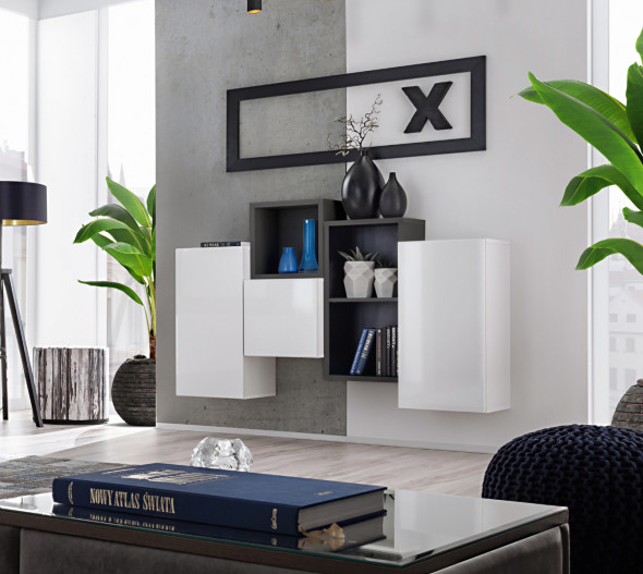 Komoda BLOX SB III biała/czarna