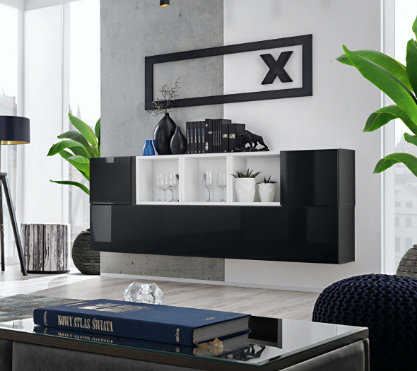 Komoda BLOX SB V czarna/biała