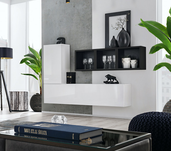 Komoda BLOX SB VI biała/czarna