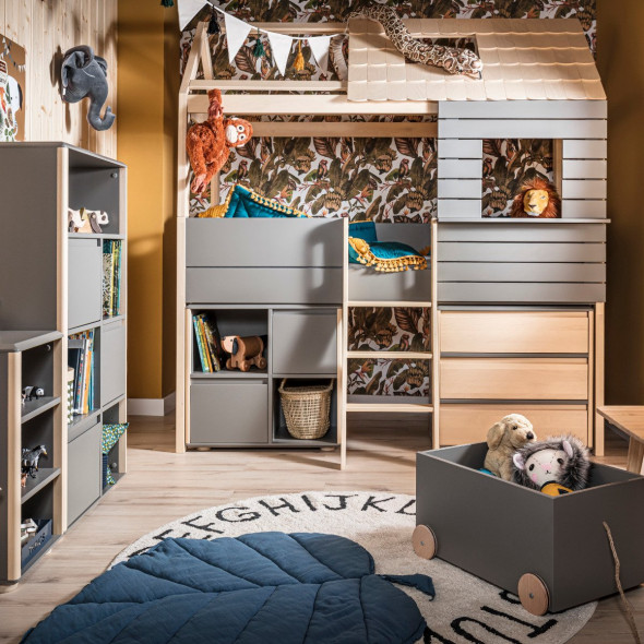 Komoda dla dzieci FUNFLEX 2D SZEROKA FRONTY MDF szara