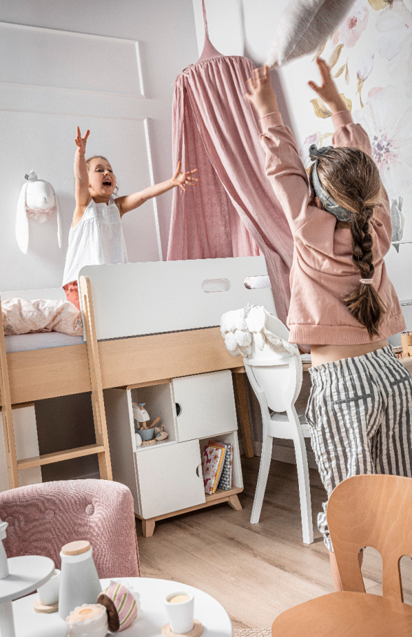 Komoda dla dzieci MINIMONDO 2D WĄSKA szara