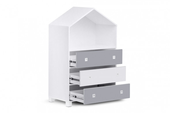 Komoda dla dzieci MIRUM biała/szara