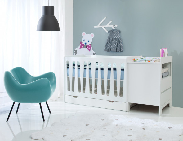 Komoda dla dzieci MOON biała dwuszufladowa