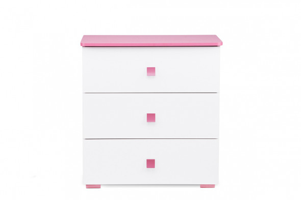 Komoda dla dzieci PABIS biała/różowa