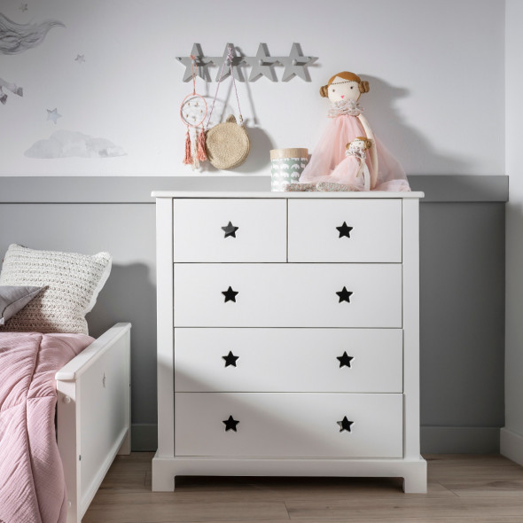 Komoda dla dzieci STELLA 5S biała