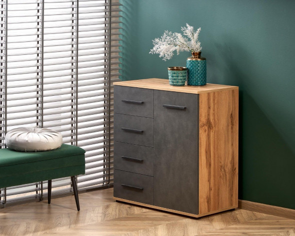 Komoda LIMA KM-2 dąb/szary