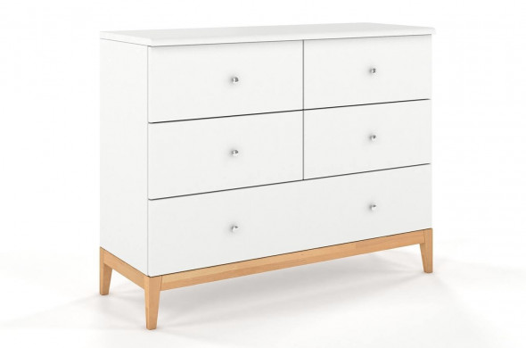 Komoda LIVIA 2+2+1 biała/buk