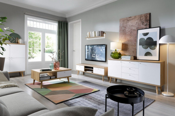 Komoda VIVIERA dąb/biała