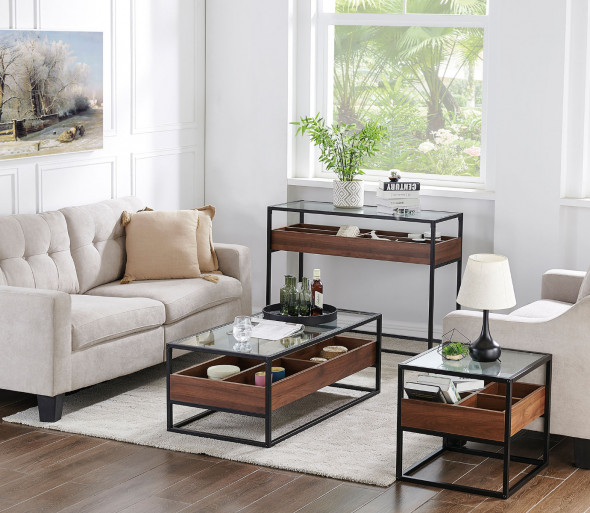 Konsola HARMONY C 110x40 orzech/czarna