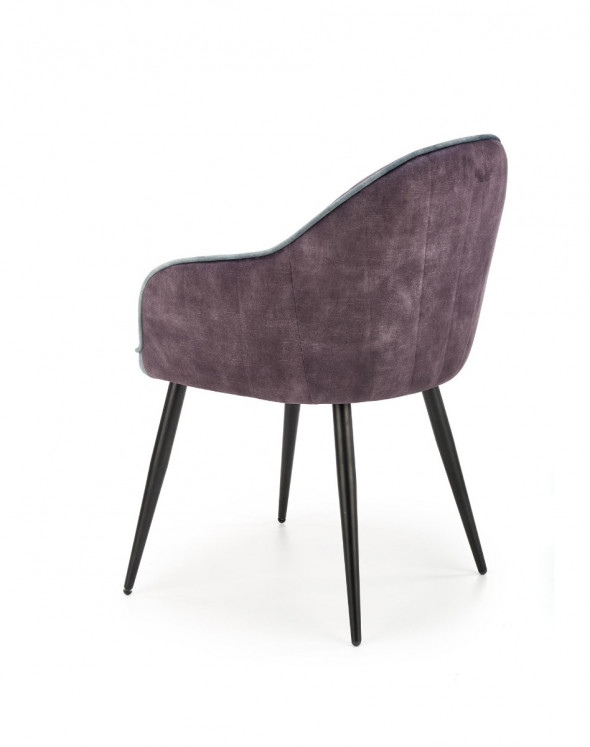 Krzesło K440 VELVET ciemnoszare/niebieskie
