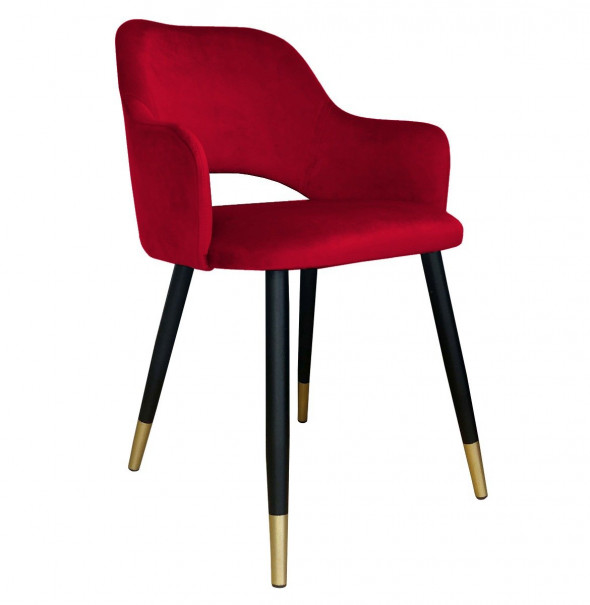 Krzesło NAPO VELVET GOLD bordowe