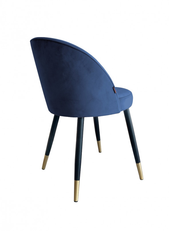 Krzesło TANEW VELVET GOLD ciemno niebieskie