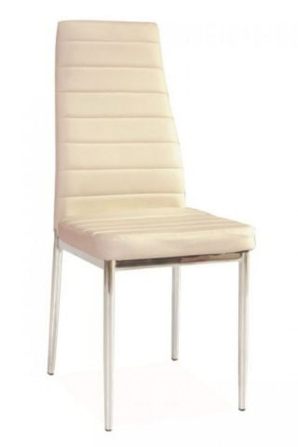 Krzesło tapicerowane H-261 kremowe/chrom