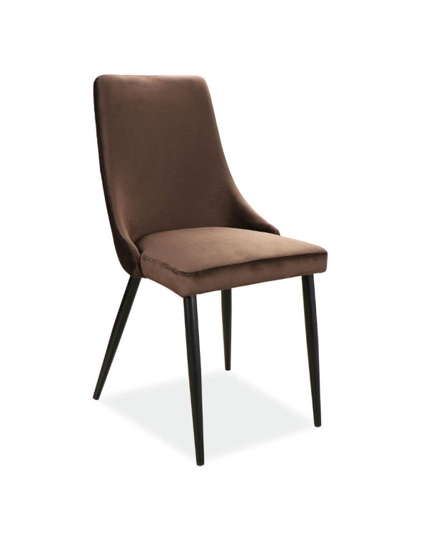Krzesło tapicerowane PIANO B VELVET brązowe