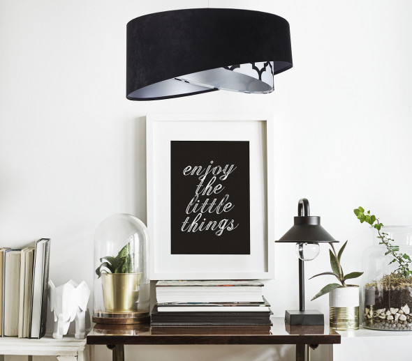 Lampa wisząca BLACK VELVET czarna/srebrna