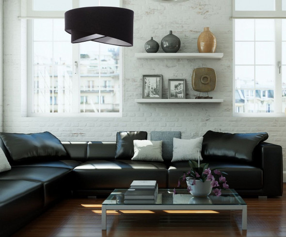 Lampa wisząca GEMSTONE czarna/biała