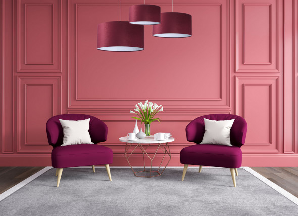 Lampa wisząca HOME 50 bordowa/biała