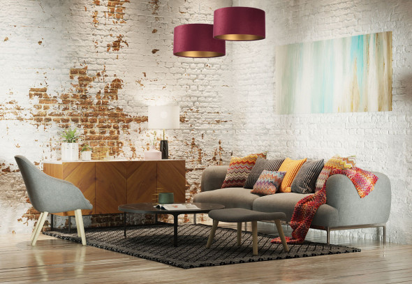 Lampa wisząca HOME 50 bordowa/złota