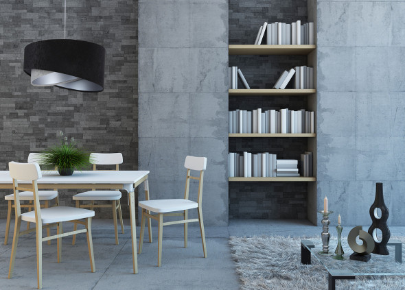 Lampa wisząca SHAPELESS czarna/szara/srebrna