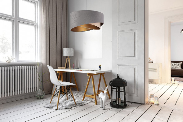 Lampa wisząca SILVERY szara/beżowa/złota