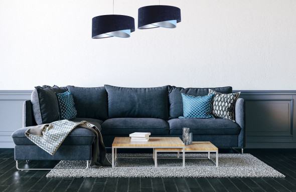 Lampa wisząca THUNDERCLOUD BLUE granatowa/srebrna