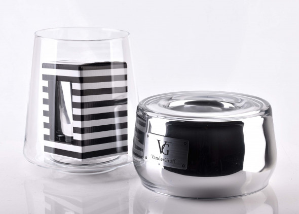 Lampion CRISTIE 25x18cm srebrny