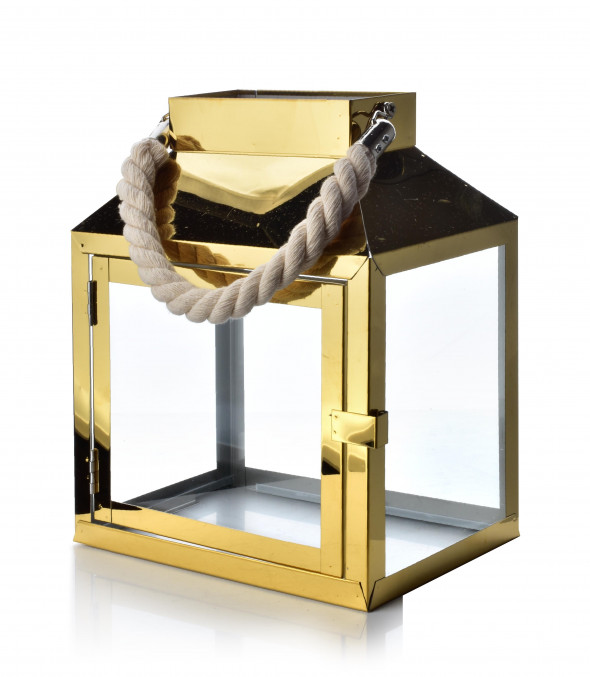 Lampion LEONARDO GOLD 20x13.5xh24.5 cm złoty