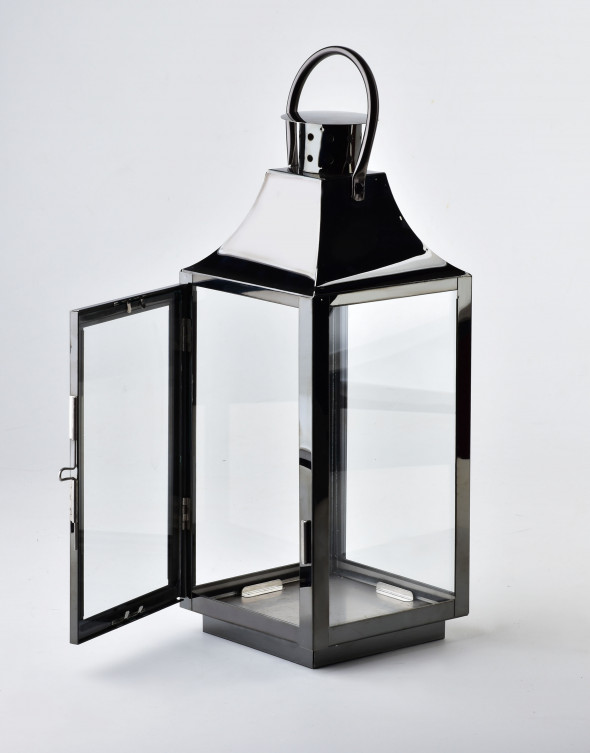 Lampion LORENZO BLACK 16x15xH:38cm czarny